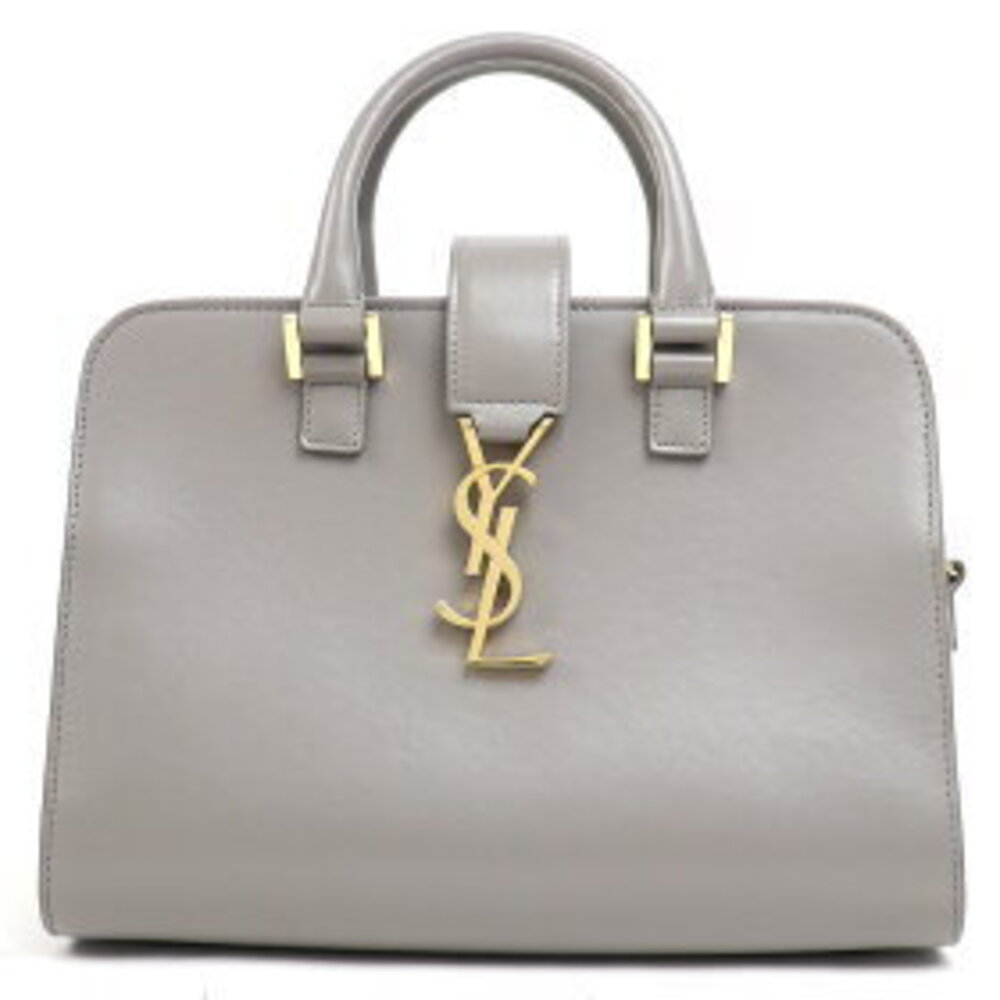 Saint Laurent Cabas Yves Shoulder Calfskin Gray Monogram YSL line handbag